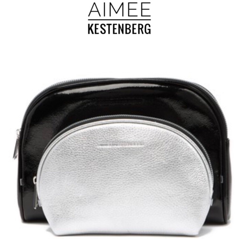 Aimee Kestenberg 2PC Leather Cosmetic Travel Set